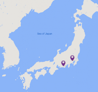 Map of Catalent locations in Japan